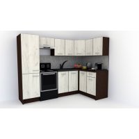 Bucatarie de Colt GENA NEW 2 DR. 140-250, Fara Corp de Cuptor, Wenge / Decor K001